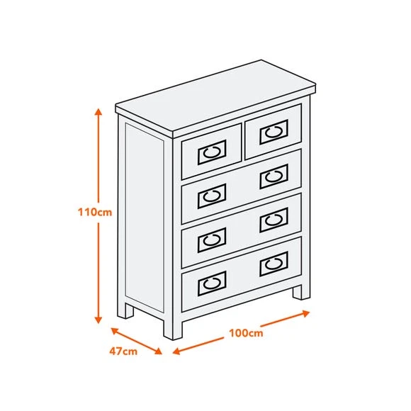Budget ⭐ Dunelm Aylesbury 5 Drawer Chest, Oak ???? - Image 2