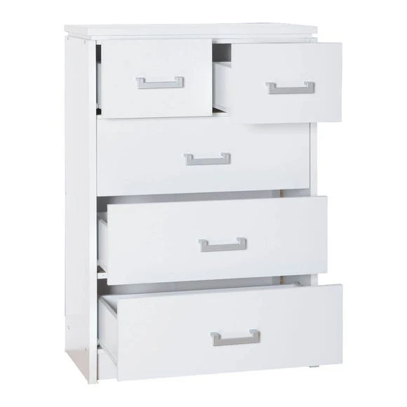 Flash Sale ???? Seconique Charles 5 Drawer Chest, White ???? - Image 2