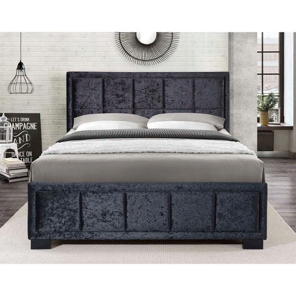 Budget ???? Birlea Hannover Black Crushed Velvet Bed Frame ???? - Image 5