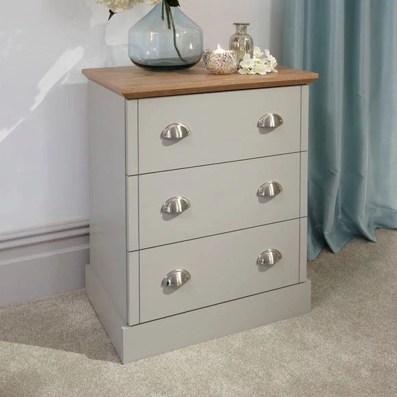 Discount ???? GFW Kendal 3 Drawer Chest, Grey ???? - Image 2