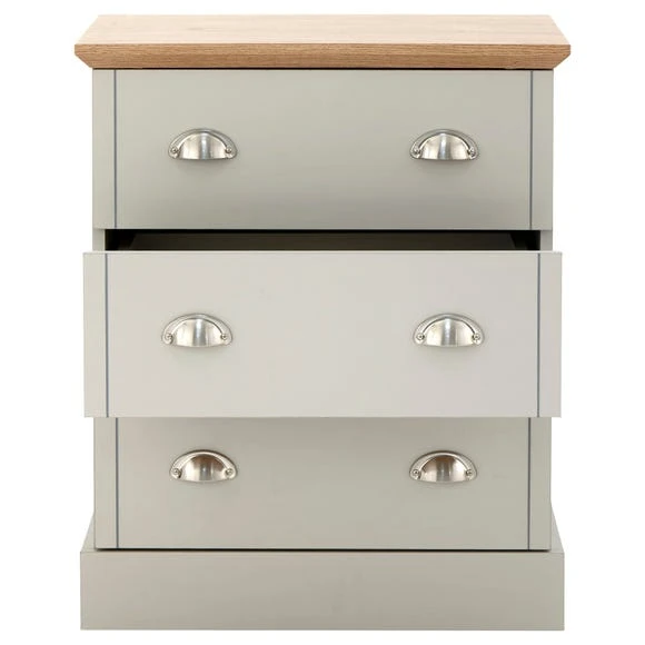 Discount ???? GFW Kendal 3 Drawer Chest, Grey ???? - Image 3