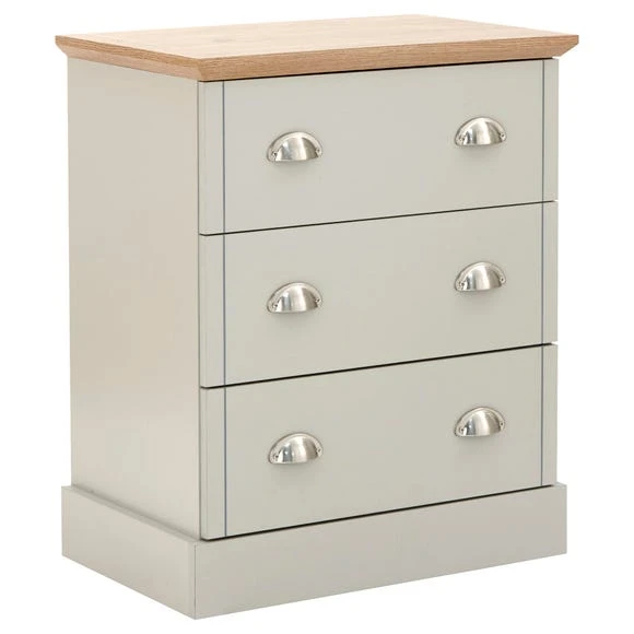 Discount ???? GFW Kendal 3 Drawer Chest, Grey ???? - Image 4