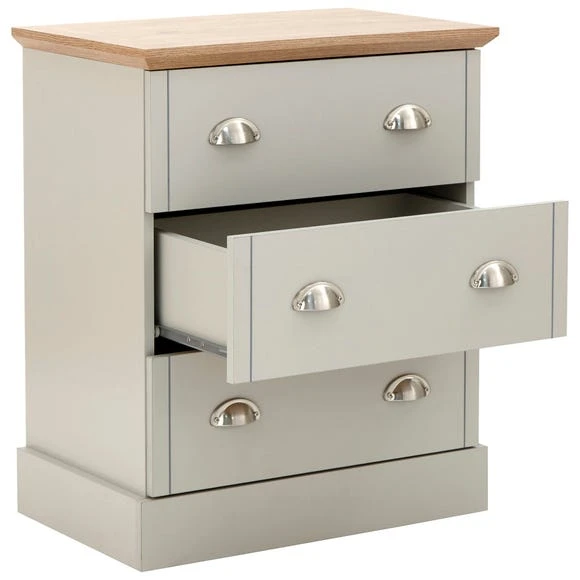 Discount ???? GFW Kendal 3 Drawer Chest, Grey ???? - Image 5