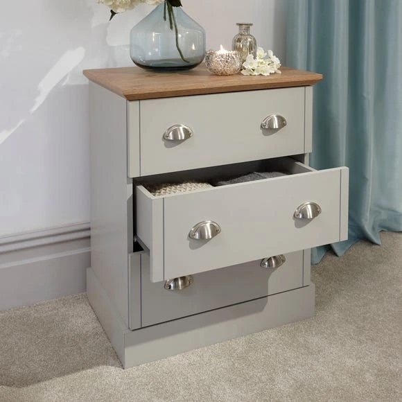 Discount ???? GFW Kendal 3 Drawer Chest, Grey ???? - Image 6