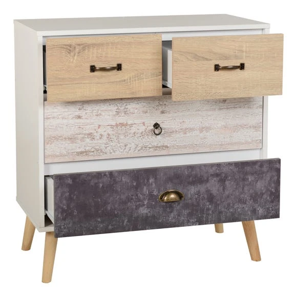 Flash Sale ???? Seconique Nordic 4 Drawer Chest, White ❤️ - Image 4