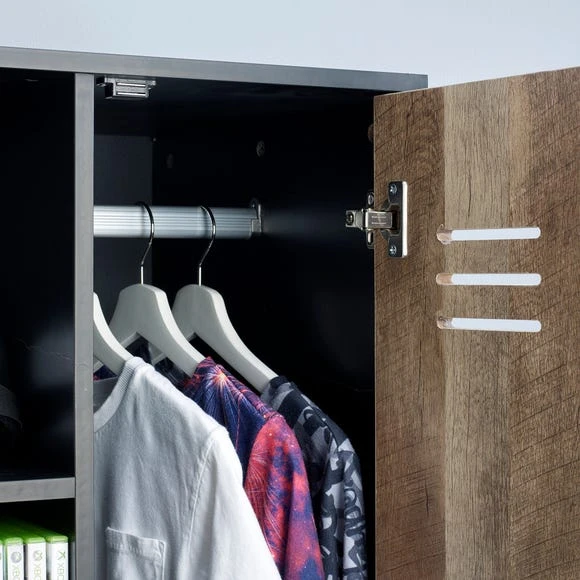 Discount ⌛ Lloyd Pascal Single Wardrobe with Side Shelves, Black ???? - Image 3