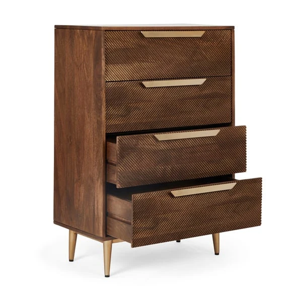 Best Sale ???? Dunelm Anya 4 Drawer Chest, Mango Wood ???? - Image 4