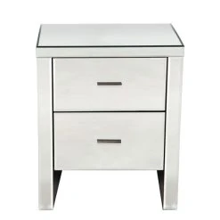 Budget ???? Dunelm Venetian 2 Drawer Bedside Table, Mirrored ????