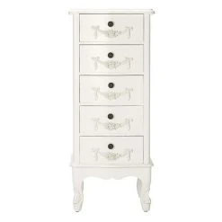 Best Pirce ???? Dunelm Toulouse Tall 5 Drawer Chest, Ivory & Pine ????