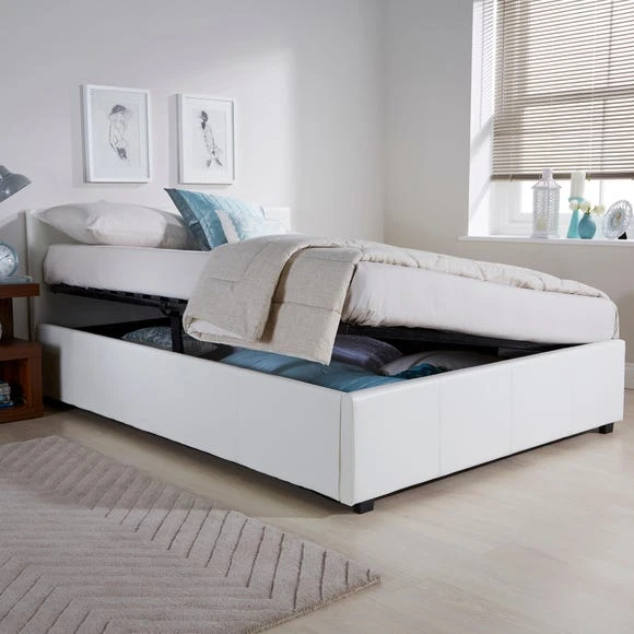 Buy ???? GFW Seattle Ottoman Storage White Bed Frame ⌛