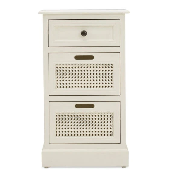 Promo ???? Dunelm Lucy Cane 3 Drawer Bedside Table ⭐