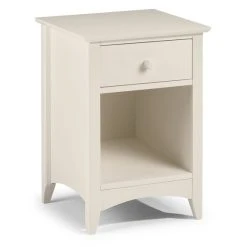 Discount ✔️ Julian Bowen Cameo 1 Drawer Bedside Table, Stone White & Pine ????