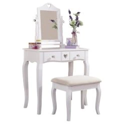 Cheapest ✨ GFW Heart 2 Drawer ???? Dressing Table Set with Mirror ????