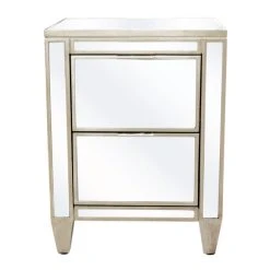 Flash Sale ???? Dunelm Fitzgerald 2 Drawer Bedside Table, Mirrored ????