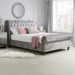 Budget ???? Birlea Castello Steel Sleigh Fabric Bed Frame ❤️