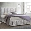 Promo ???? Birlea Hannover Steel Crushed Velvet Ottoman Bed ????