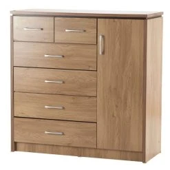 Hot Sale ???? Seconique Charles 1 Door & 6 Drawer Chest ????