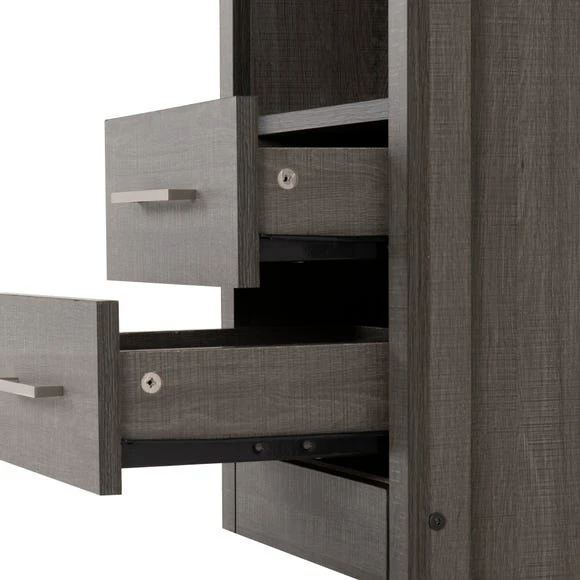 Promo ???? Seconique Lennon Black 2 Drawer 1 Shelf Bedside Cabinet ???? - Image 4