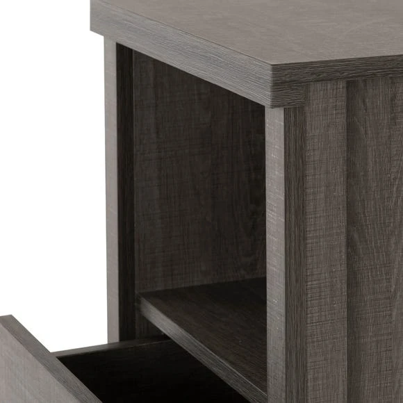 Promo ???? Seconique Lennon Black 2 Drawer 1 Shelf Bedside Cabinet ???? - Image 5