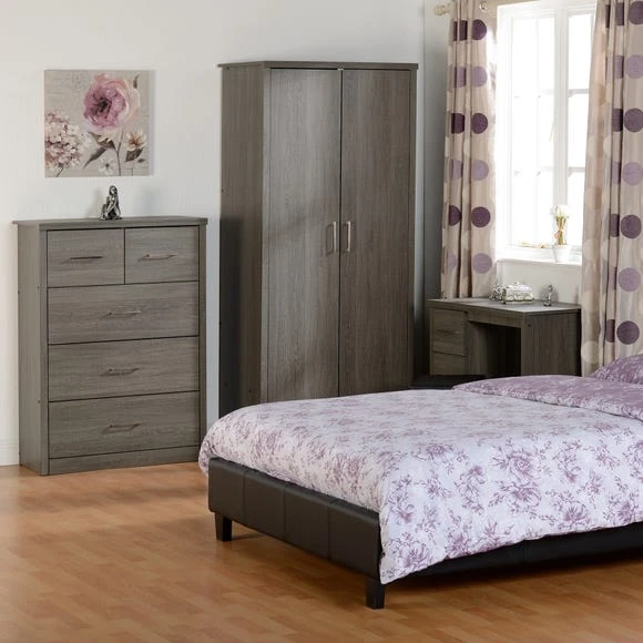 Promo ???? Seconique Lennon Black 2 Drawer 1 Shelf Bedside Cabinet ???? - Image 6