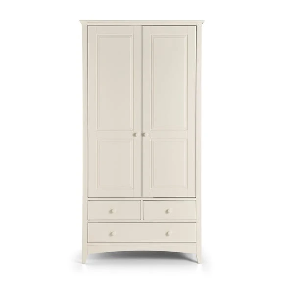 Discount ???? Julian Bowen Cameo Double 3 Drawer Wardrobe, Stone & Pine ???? - Image 2