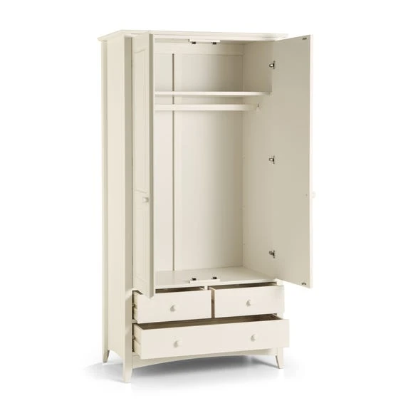 Discount ???? Julian Bowen Cameo Double 3 Drawer Wardrobe, Stone & Pine ???? - Image 4