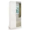 Promo ???? Harmony Angel Double Wardrobe, White High Gloss & Mirrored ????