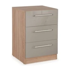 Discount ???? Harmony Kensington 3 Drawer Bedside Table, Grey ⭐