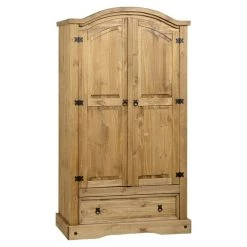 Discount ???? Seconique Corona Double 1 Drawer Wardrobe, Pine ????