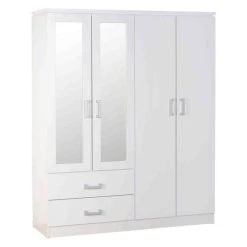 Best deal ???? Seconique Charles 4 Door Wardrobe, Mirrored ⭐