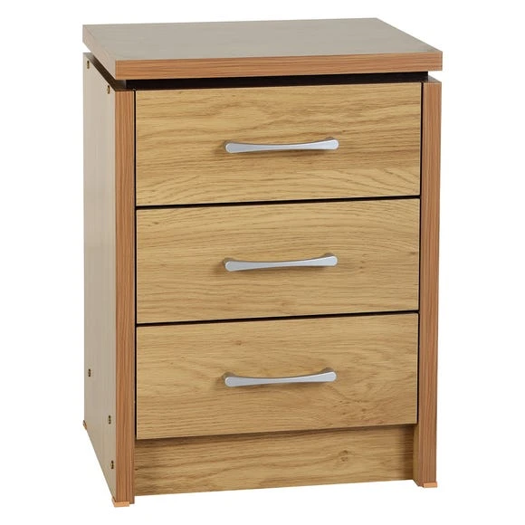 Top 10 ???? Seconique Charles 3 Drawer Bedside Table, Oak Effect ✨