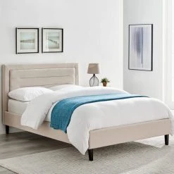 Budget ???? Limelight Picasso Biscuit Fabric Bed Frame ????