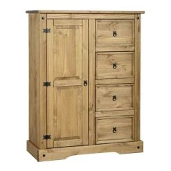 Promo ???? Seconique Corona Single 4 Drawer Wardrobe, Pine ????