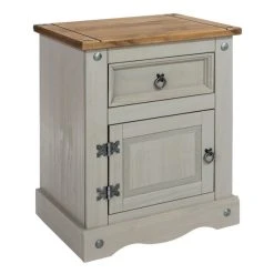 Wholesale ???? Core Corona 1 Drawer & 1 Door Bedside Table, Grey & Pine ????