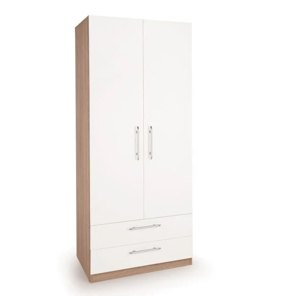 Hot Sale ❤️ Harmony Hyde Double 2 Drawer Wardrobe, White ????