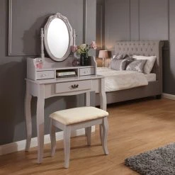 New ???? Dunelm Lumberton 3 Drawer ???? Dressing Table Set with Mirror, Pine ????