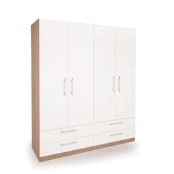 Outlet ✨ Harmony Hyde 4 Door 4 Drawer Wardrobe, White ⭐