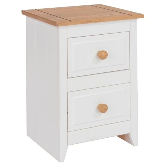 Best deal ⌛ Core Capri Small 2 Drawer Bedside Table, White & Pine ????