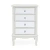 New ???? Dunelm Palais 4 Drawer Bedside Table, Ivory & Mirrored ????