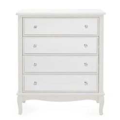 Buy ⌛ Dunelm Palais 4 Drawer Chest, Ivory & Mirrored ????