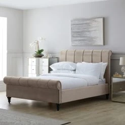 Outlet ???? Limelight Classic Taupe Pleated Bed ????