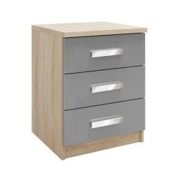 Brand new ⌛ Harmony Genoa 3 Drawer Bedside Table, Grey ????