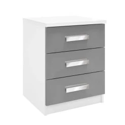 Cheapest ???? Harmony Moritz 3 Drawer Bedside Table, Grey & White ????