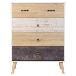 Flash Sale ???? Seconique Nordic 5 Drawer Chest, White & Pine ????