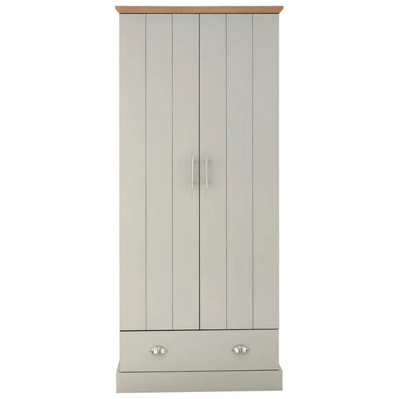 Best Sale ???? GFW Kendal Double 1 Drawer Wardrobe, Grey ⌛ - Image 2