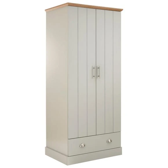 Best Sale ???? GFW Kendal Double 1 Drawer Wardrobe, Grey ⌛ - Image 4