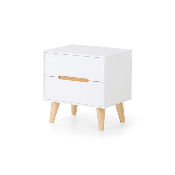 Deals ???? Julian Bowen Alicia 2 Drawer Bedside Table, White & Oak ????