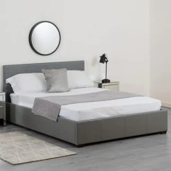Best Sale ⭐ Seconique Waverley Grey Faux Leather Ottoman Bed ????