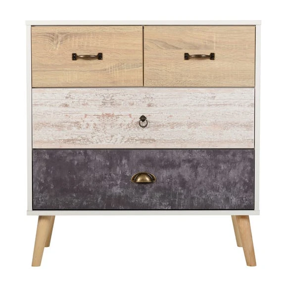 Flash Sale ???? Seconique Nordic 4 Drawer Chest, White ❤️