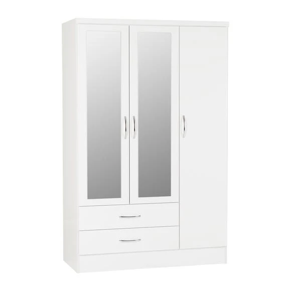 Budget ???? Seconique Nevada Triple 2 Drawer Wardrobe, Mirrored ???? - Image 3